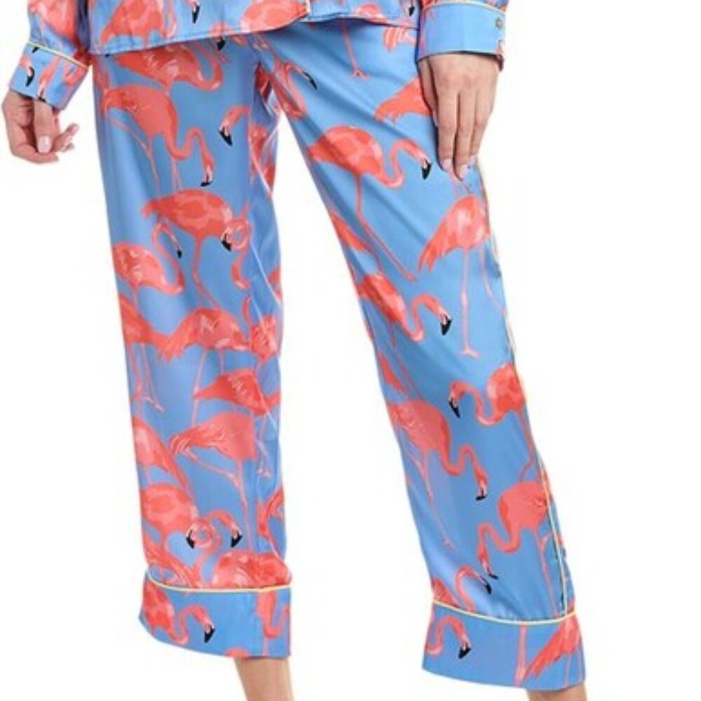 Women’s Blue Flamingo Print Pajama Pants - Brand